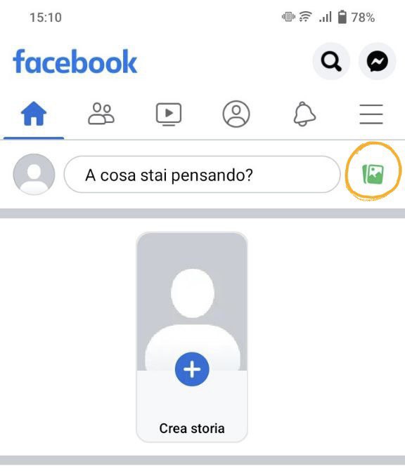 evidenziare icona foto su facebook 